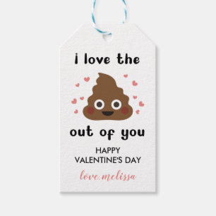 Étiquettes-cadeau Amusant Naughty Poop Heureux Valentin