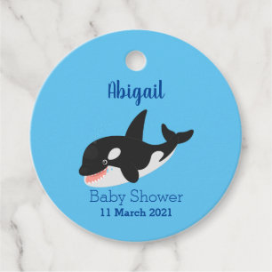 Étiquettes Cadeau Amusante baleine orque mignonne dessin animé