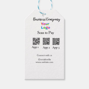 Étiquettes-cadeau Analyser pour payer le logo de l'entreprise Q R co