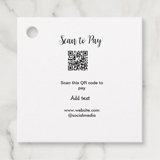 Étiquettes Cadeau Analyser pour payer scanner code QR ajouter des dé (Devant)