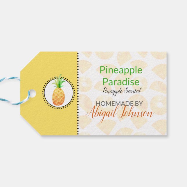 Étiquettes-cadeau Ananas Bain & Corps Maison (Dos Horizontal)