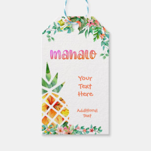 Étiquettes-cadeau Ananas tropical Merci MAHALO