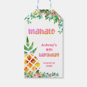Étiquettes-cadeau Ananas tropical Merci MAHALO