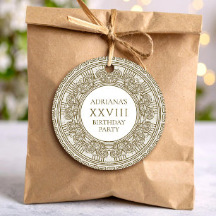Étiquettes Cadeau Ancienne Grèce fête d'anniversaire avec des élémen