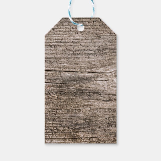 Étiquettes-cadeau Anciennes planches en bois (Devant)