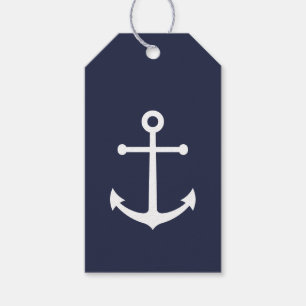 Étiquettes-cadeau Ancre bleue marine
