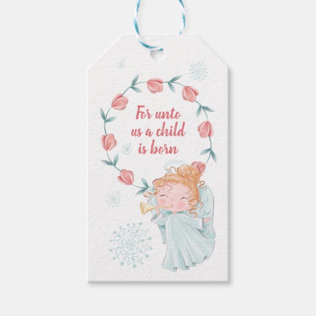 Étiquettes-cadeau Ange de Noël (Devant)