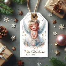 Ange de Noël tag cadeau, enchantée, cadeau magique