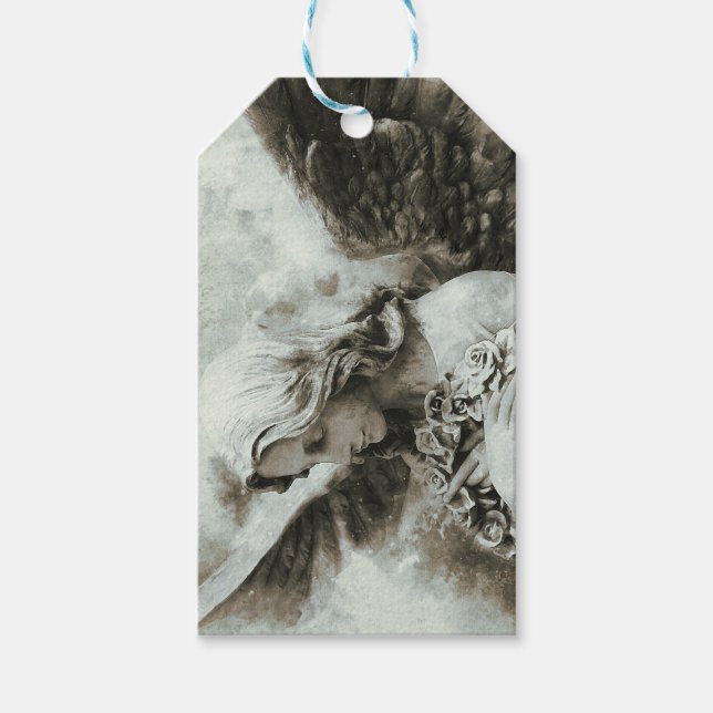 Étiquettes-cadeau Angel aux fleurs (Devant)