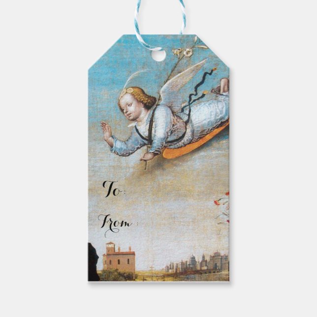 ÉTIQUETTES-CADEAU ANGEL D'ANNONCIATION DE VOL (Devant)