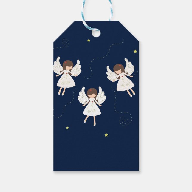 Étiquettes-cadeau Anges de Noël (Devant)