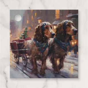 Étiquettes Cadeau Anglais Cocker Spaniel Noël Festin Saison