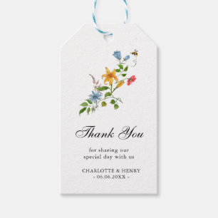 Étiquettes-cadeau Anglais Jardin Floral Mariage Merci