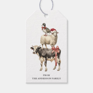 Étiquettes Cadeau animal de Noël