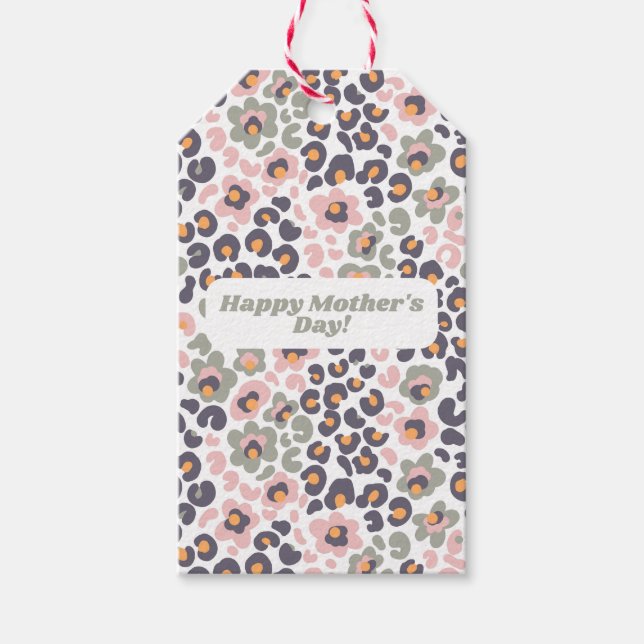 Étiquettes-cadeau Animalier avec Fleurs (Devant)