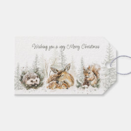 Étiquettes-cadeau Animals Winter Forest Christmas