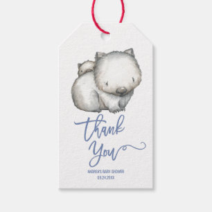 Étiquettes-cadeau Animaux australiens Wombat Merci