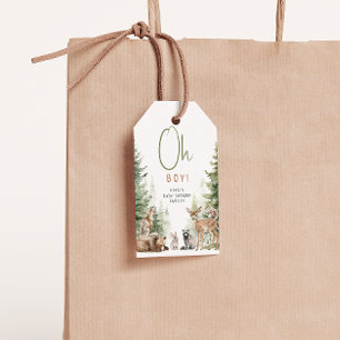 Étiquettes-cadeau Animaux boisés Oh Garçon Baby shower Merci