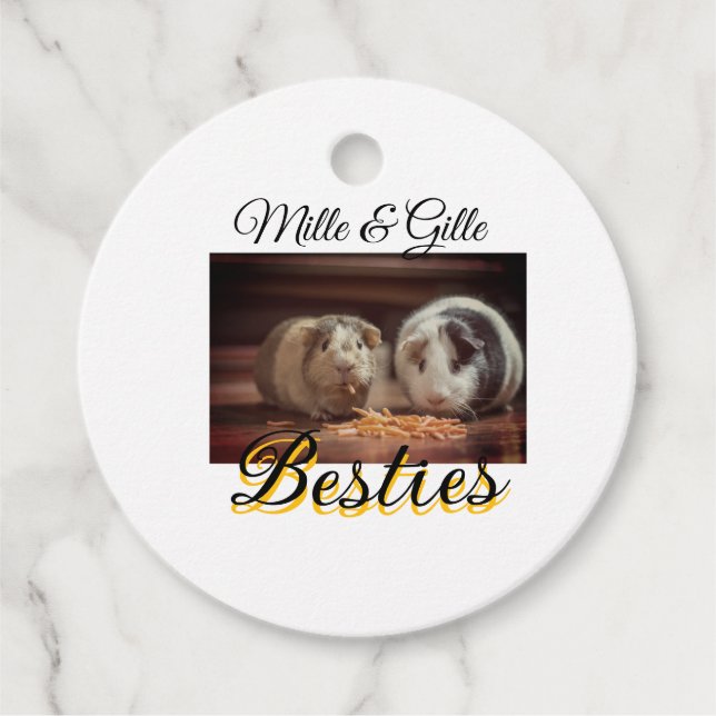 Étiquettes Cadeau Animaux de compagnie amis besties ajouter nom anim (Devant)
