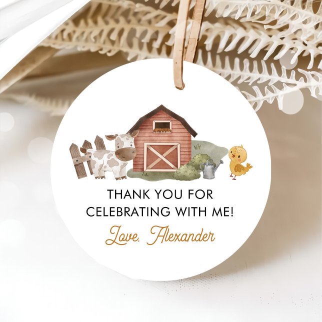 Étiquettes Cadeau Animaux de ferme 1er anniversaire (Créateur téléchargé)