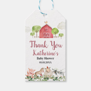 Étiquettes-cadeau Animaux de ferme Barnyard Merci