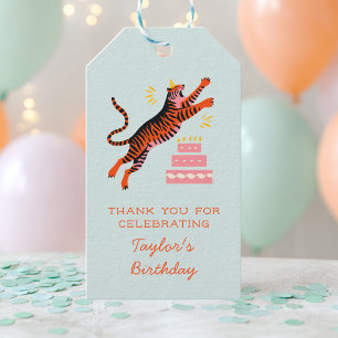 Étiquettes-cadeau Animaux de Fête Enfants Anniversaire Merci
