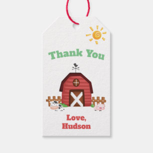 Étiquettes-cadeau Animaux de la ferme Cute Anniversaire Merci - GLS