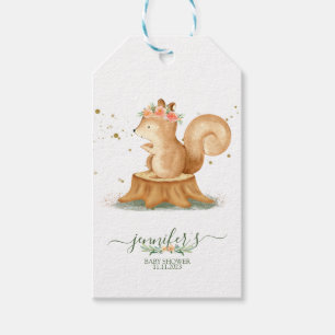 Étiquettes-cadeau Animaux Famille d'écureuils faune bébé