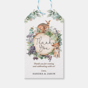 Étiquettes-cadeau Animaux sauvages australiens Rustique verdure douc