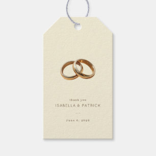 Étiquettes-cadeau Anneaux entrelacés beige élégant