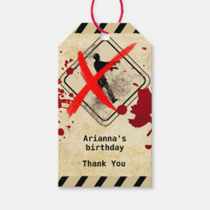 Étiquettes-cadeau Anniversaire Apocalypse Zombie   Biohazard Hallowe
