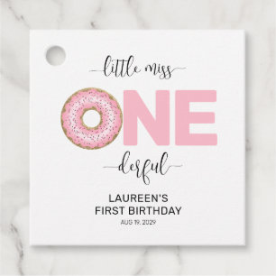 Étiquettes Cadeau Anniversaire de 1 an de la petite douce en rose 