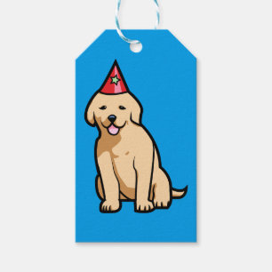 Étiquettes-cadeau Anniversaire de chiot de golden retriever