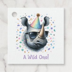 Étiquettes Cadeau Anniversaire de Cool Rhino "Wild One"