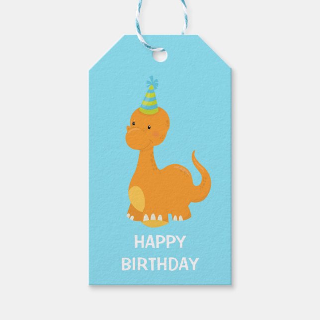 Étiquettes-cadeau Anniversaire de enfant Dinosaur (Devant)