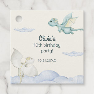 Étiquettes Cadeau Anniversaire de enfant Magical Castle Cute Dragons