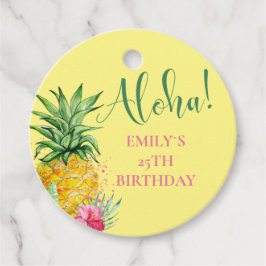 Étiquettes Cadeau Anniversaire de l'Aloha Tropical Pineappical Hawai
