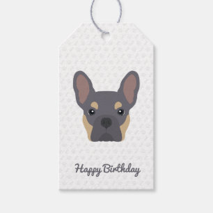 Étiquettes-cadeau Anniversaire de Lilac et Tan French Bulldog
