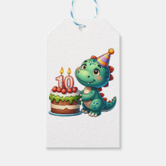 Étiquettes-cadeau Anniversaire des 10 ans de Dino