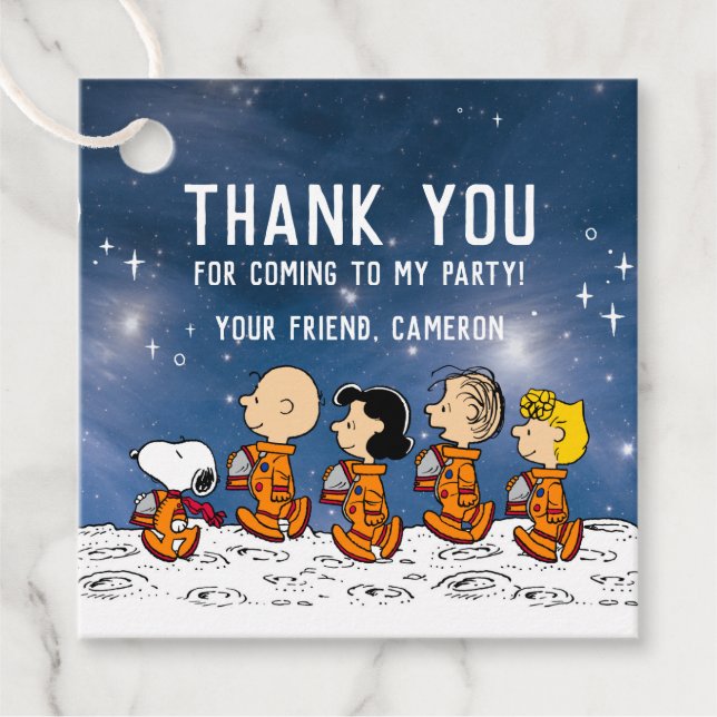 Étiquettes Cadeau Anniversaire des cacahuètes - astronaute de la sno (Devant)