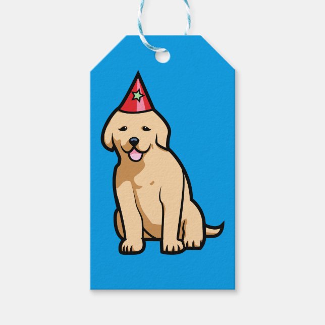 Étiquettes-cadeau Anniversaire des chiots Golden Retriever (Devant)
