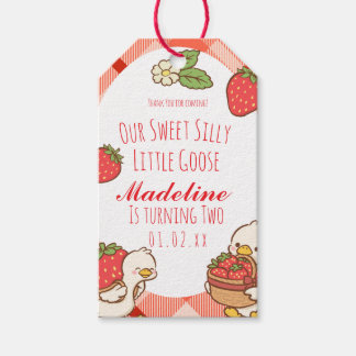 Étiquettes-cadeau Anniversaire des fraises d'oie sucrées idiotes