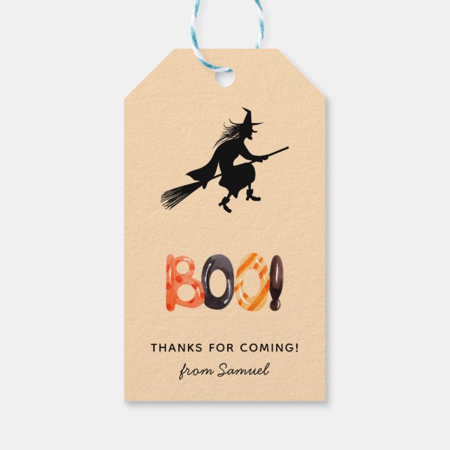 Étiquettes-cadeau Anniversaire d'Halloween pour enfants - Petite sor (Dos)