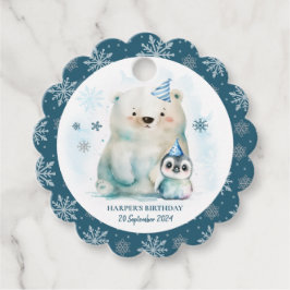 Étiquettes Cadeau Anniversaire d'hiver des ours pingouins et polaire