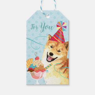 Étiquettes-cadeau Anniversaire doux Shiba Inu