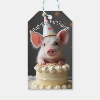 Étiquettes-cadeau Anniversaire du cochon de Hap