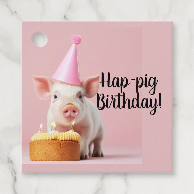 Étiquettes Cadeau Anniversaire du cochon de lait ! (Devant)