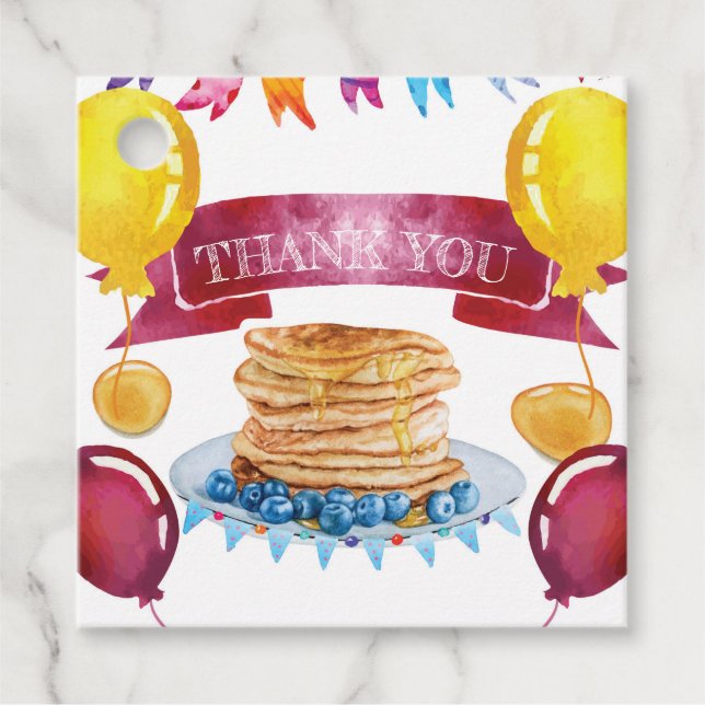 Étiquettes Cadeau Anniversaire du crêpe et du pyjama (Devant)
