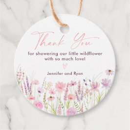 Étiquettes Cadeau Anniversaire du Fleur sauvage Pink Pastel