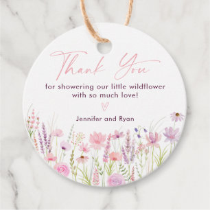 Étiquettes Cadeau Anniversaire du Fleur sauvage Pink Pastel